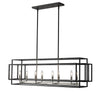 Titania 8 Light Island/Billiard in Black + Brushed Nickel Finish