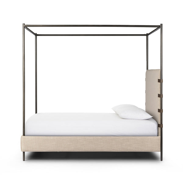 Anderson Canopy Queen Bed - Palm Ecru
