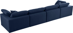 Carmen Cloud Modular Sofa In Navy Linen Fabric