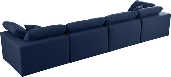 Carmen Cloud Modular Sofa In Navy Linen Fabric