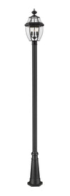Westover 3 Light Outdoor Post Mounted Fixture in Black Finish