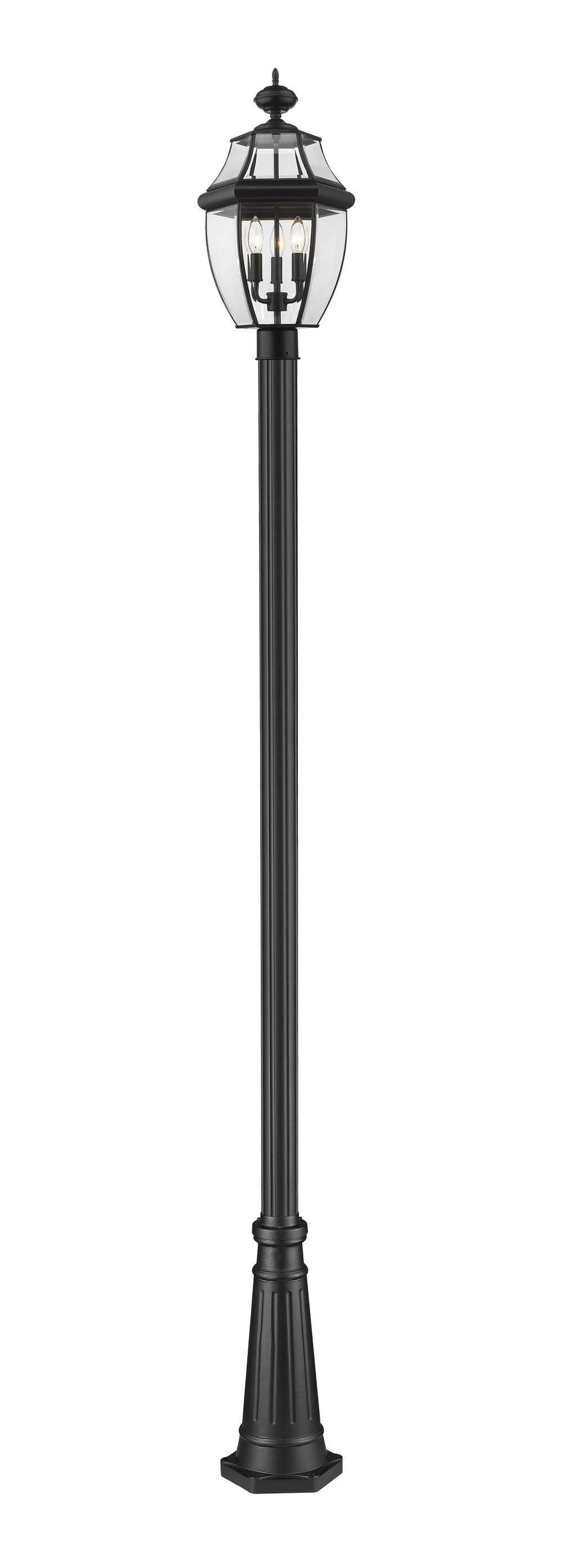 Westover 3 Light Outdoor Post Mounted Fixture in Black Finish