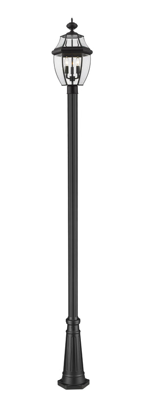 Westover 3 Light Outdoor Post Mounted Fixture in Black Finish