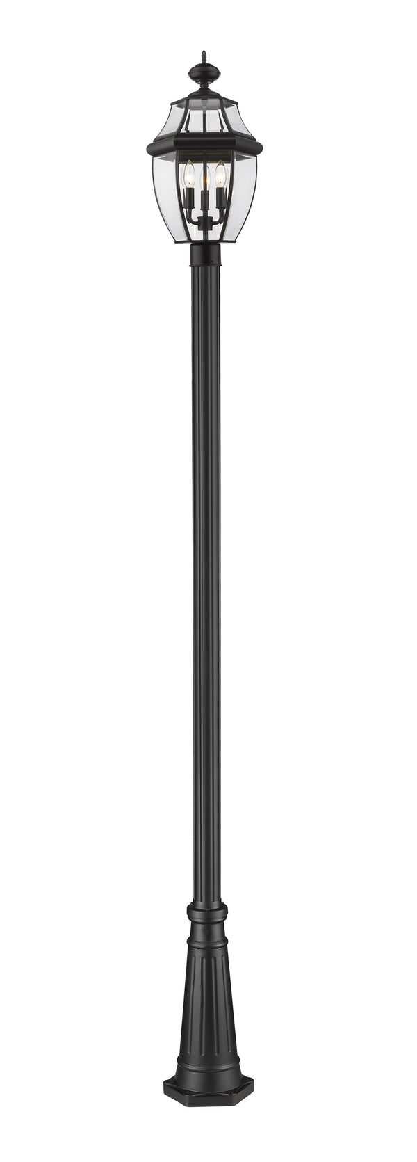Westover 3 Light Outdoor Post Mounted Fixture in Black Finish