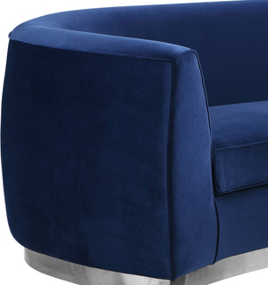 Crystal Sofa In Navy Velvet and Chrome