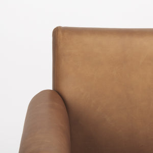 Ashton Brown Leather w/ Light Wood Accent Chair