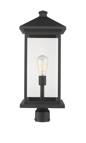 Portland 1 Light Outdoor Post Mount Fixture in Black Finish