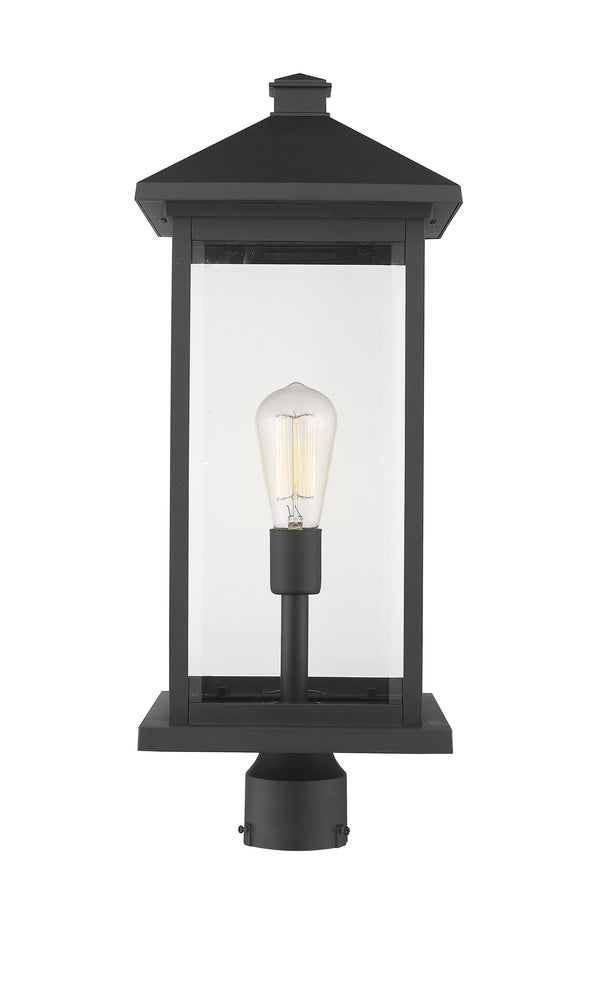 Portland 1 Light Outdoor Post Mount Fixture in Black Finish