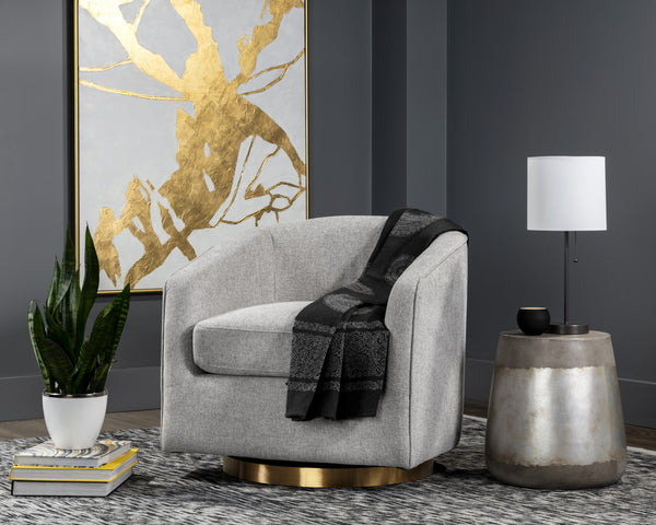 Hazel Swivel Lounge Chair - Belfast Heather Grey