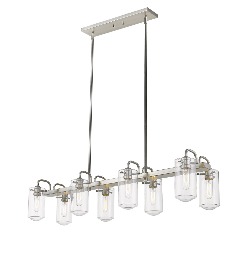 Delaney 8 Light Island/Billiard in Brushed Nickel Finish