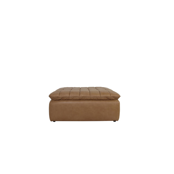 Moe's Lino Ottoman in Tan Leather