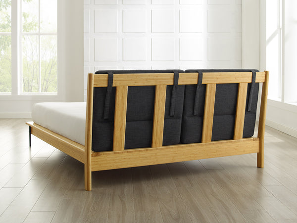 Santa Cruz Queen Platform Bed with Fabric, Wheat