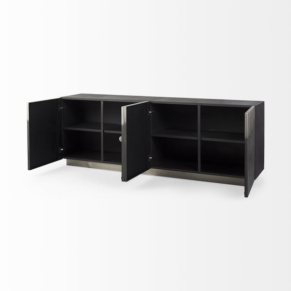 Roxdale 82.0L x 18.0W x 29.0H Acid Wash Metal Sideboard