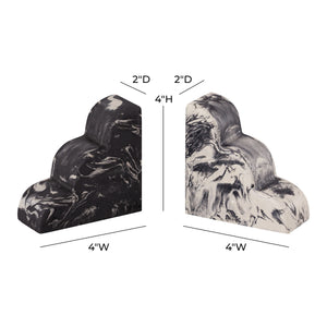 White-Grey Bookends (Set of 2)