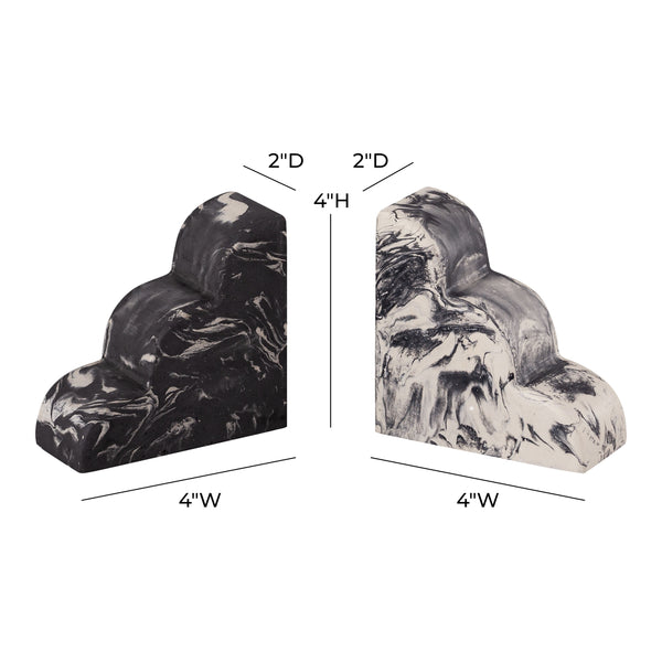 White-Grey Bookends (Set of 2)