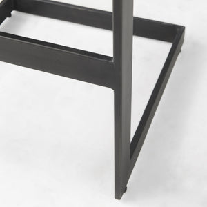 Kiran 17L x 17W x 30H Black Wood W/ Black Metal Base C-Shape Bar Stool