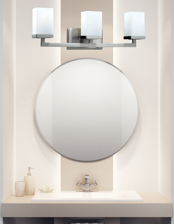 Tidal 3 Light Vanity  in Brushed Nickel Finish