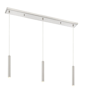 Forest 3 Light Island/Billiard in Brushed Nickel Finish