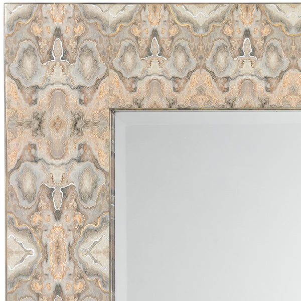 Rorschach Wall Mirror, Gray and Cream Lacquer