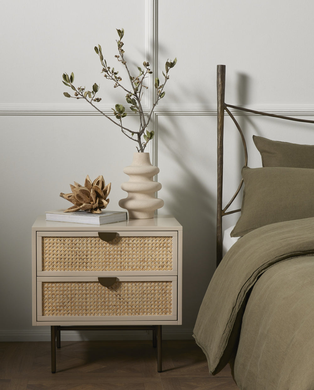 Luella Nightstand In Matte Alabaster