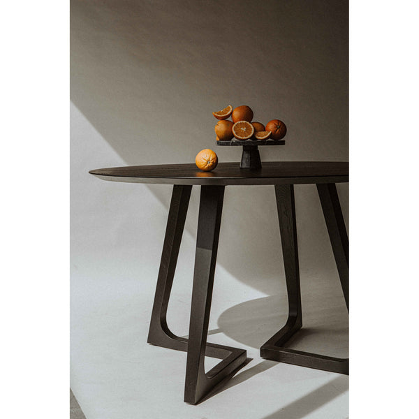 Moe's Godenza Round Dining Table Black Ash Wood