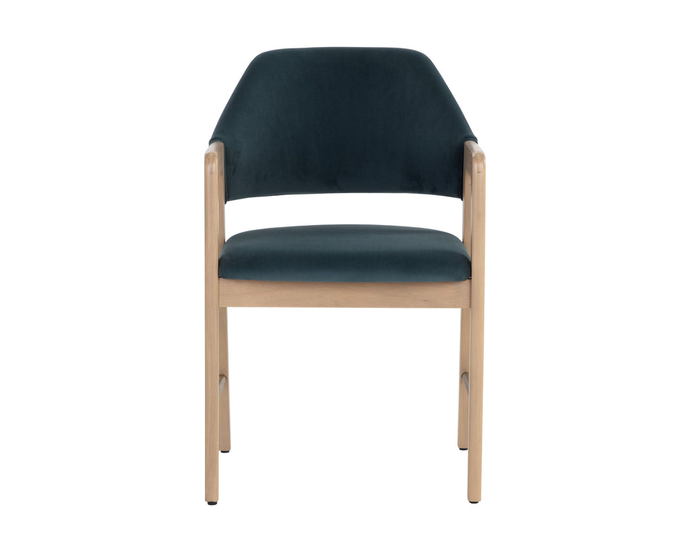 MILTON DINING ARMCHAIR - LIGHT WASH - MEG DUSTY TEAL