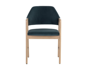 MILTON DINING ARMCHAIR - LIGHT WASH - MEG DUSTY TEAL