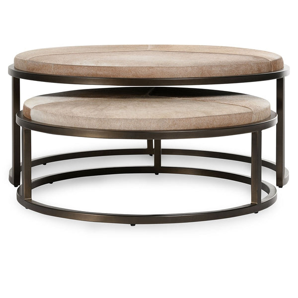 Hayword Nesting Coffee Tables Set of 2 with Hide Tops