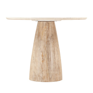 Palm Springs Round Gathering Table, Mod Base, White Marble