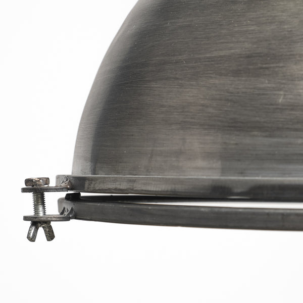 Bashaw I 17x20 Gray Toned Metal Dome Pendant Light