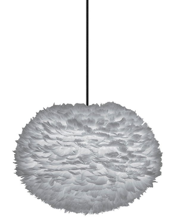 Eos Large Plug-In Pendant in Grey with Black Cord