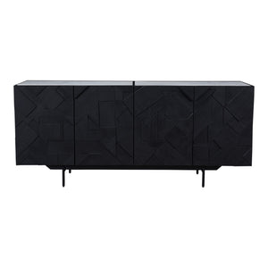 Moe's Kattan Sideboard Black with Marble Top
