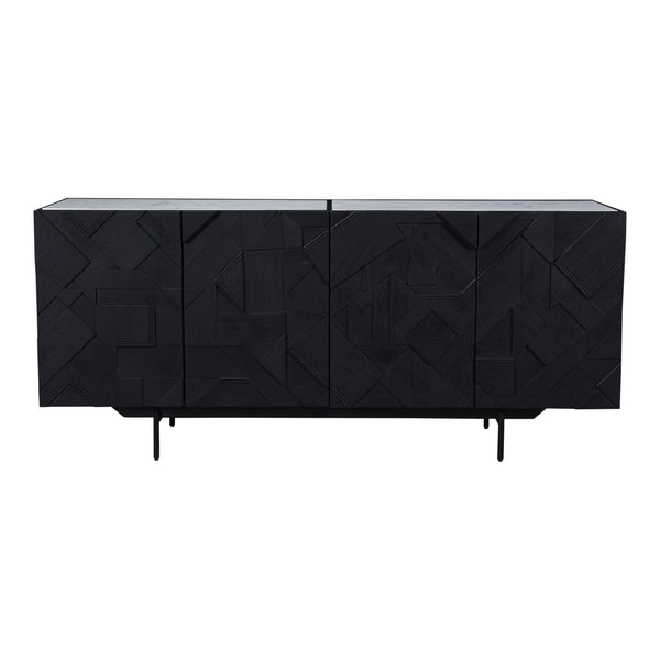 Moe's Kattan Sideboard Black with Marble Top