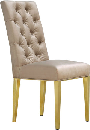 Orville Dining Chair In Beige Velvet