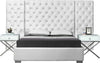 Irene Queen Bed In White Velvet