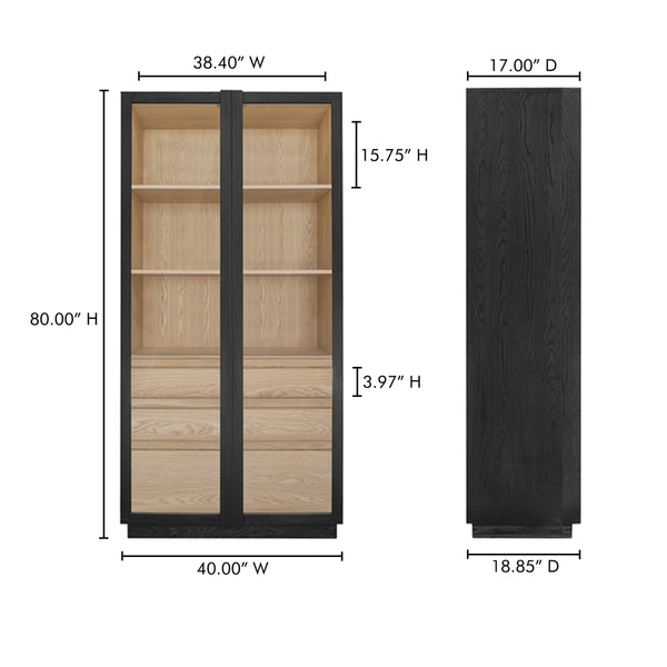 Moe's Charlotte Tall Cabinet with Glass Doors