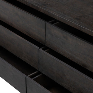 Noeline 6 Drawer Dresser In Smoked Black Oak Veneer