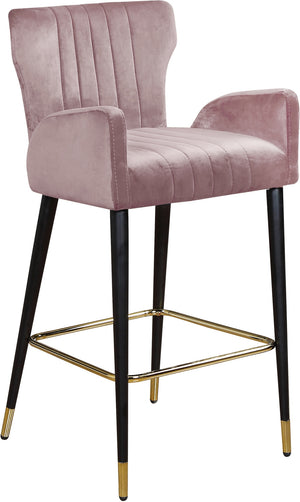 Alonzo Stool In Pink Velvet