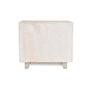 Reece Solid Wood Nightstand with Shelf in Seashell White