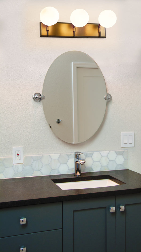 Parsons 3 Light Vanity in Matte Black + Olde Brass Finish