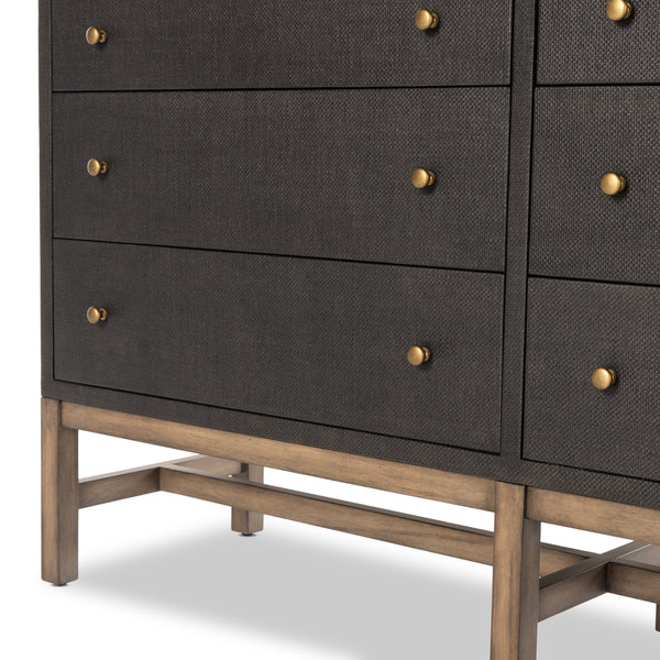 Fiona 6 Drawer Dresser In Black Raffia