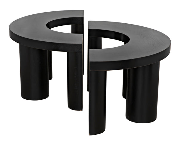 Pluto Mahogany Coffee Table in Hand-Rubbed Black