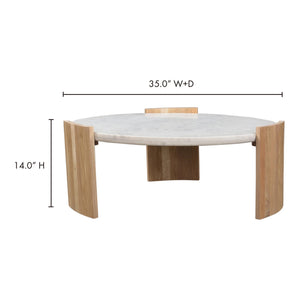 Moe's Dala Marble & Oak Coffee Table