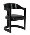 McCormick Teak Chair in Charcoal Black with Black Leather Upholstery