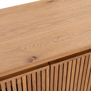Roya Solid Wood 4-Door Cabinet in Tawny Brown Finish