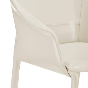 Callie Recycled Leather Counter Stool, Vanilla