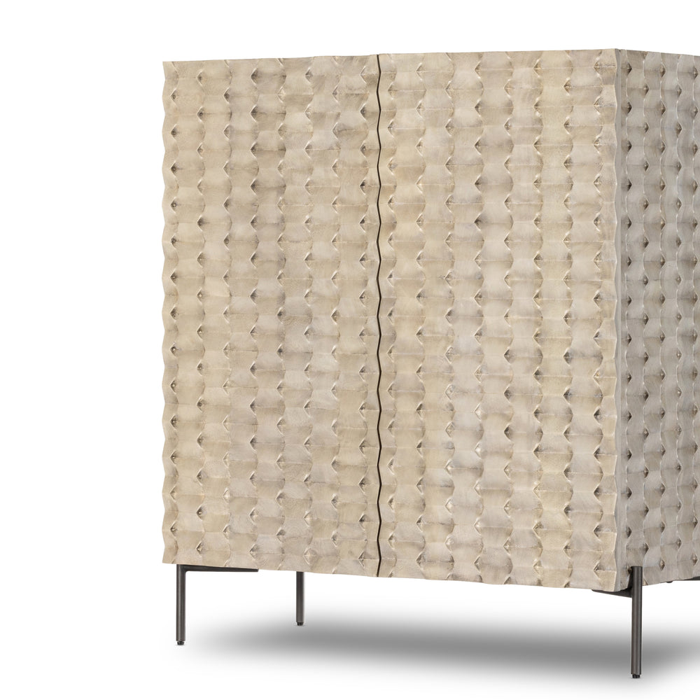 Raffael Bar Cabinet In Carvd Stonewash Grey