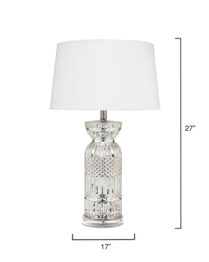 Isla Glass Table Lamp, Silver