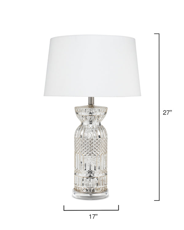 Isla Glass Table Lamp, Silver