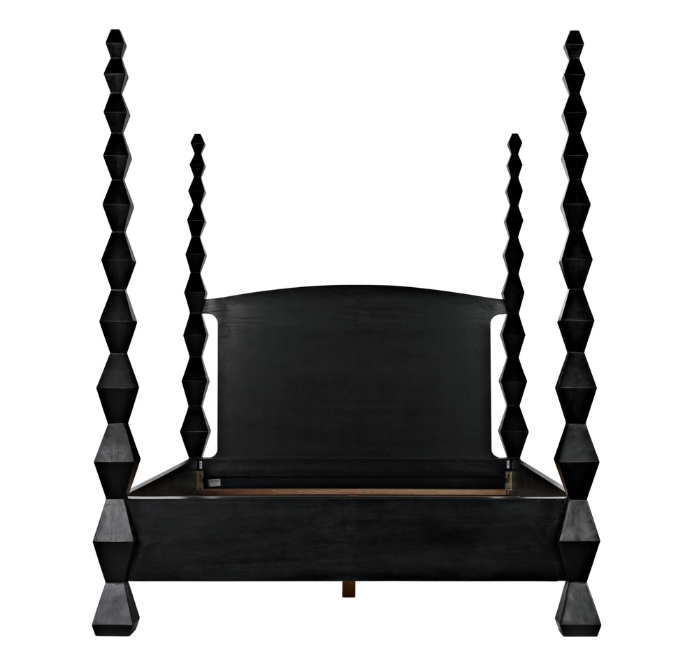 Brancusi Bed, Eastern King, Hand Rubbed Black